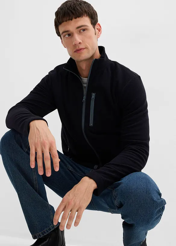 Veste polaire douce avec poches zippées pratiques, bonprix