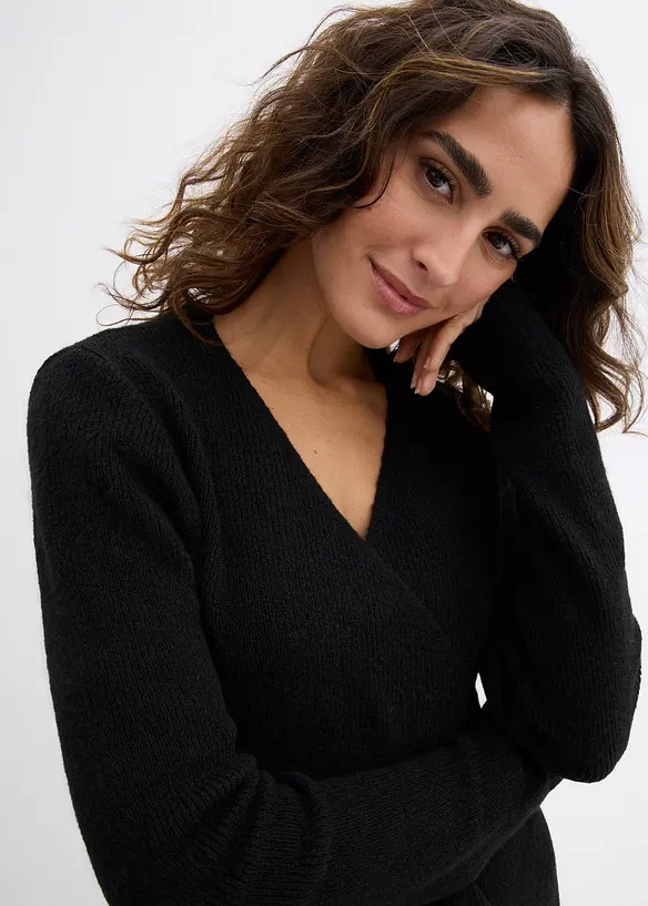 Robe portefeuille en maille pour la grossesse et l’allaitement, bonprix