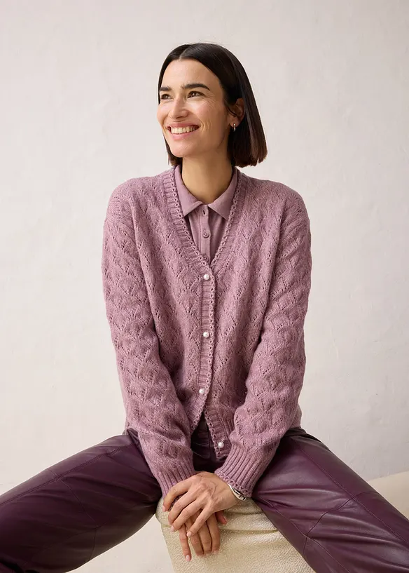 Gilet en maille ajourée, bonprix