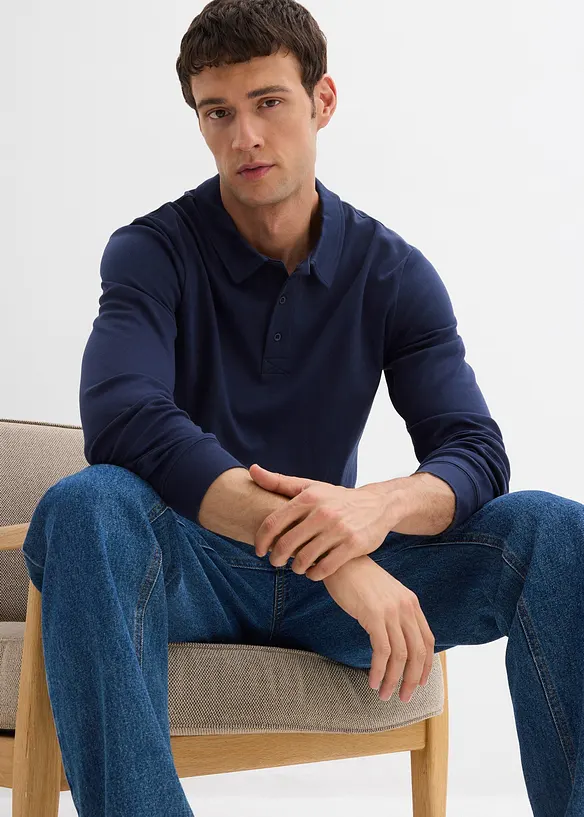 Polo manches longues 100% coton, bonprix