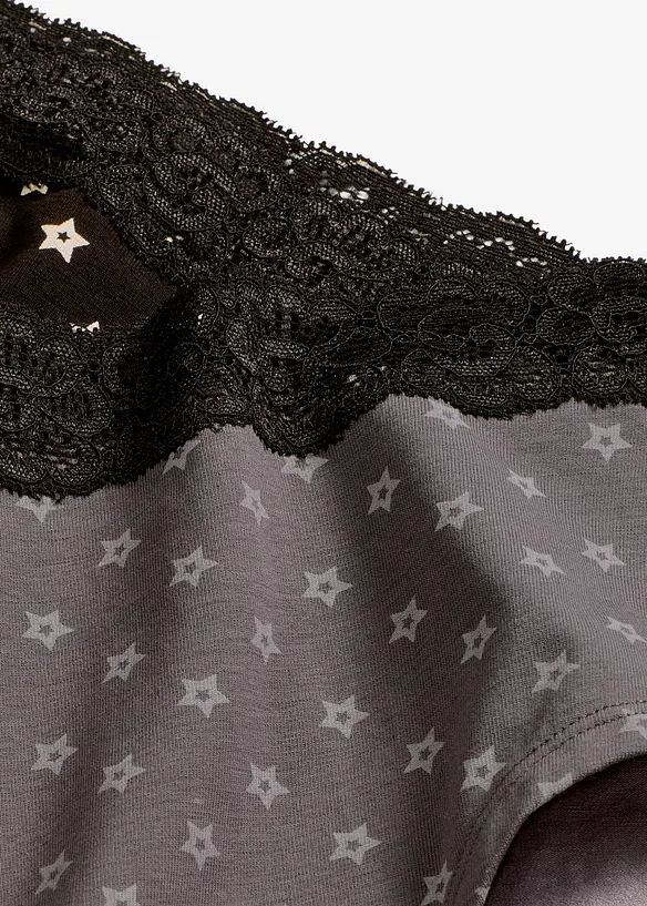 Lot de 4 culottes Maxi coton avec dentelle, bonprix