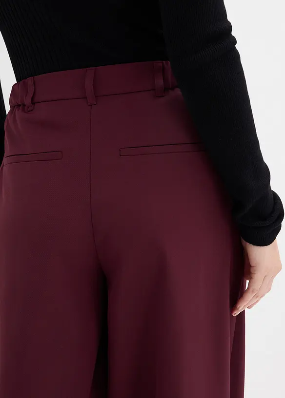 Pantalon à pinces, taille élastiquée et fente, bonprix