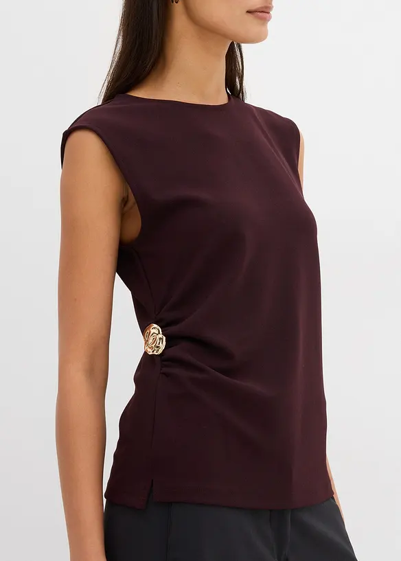 Top à boucle décorative en crêpe, bonprix