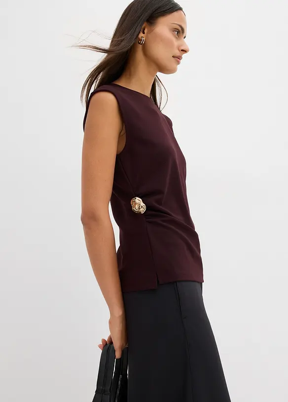 Top à boucle décorative en crêpe, bonprix