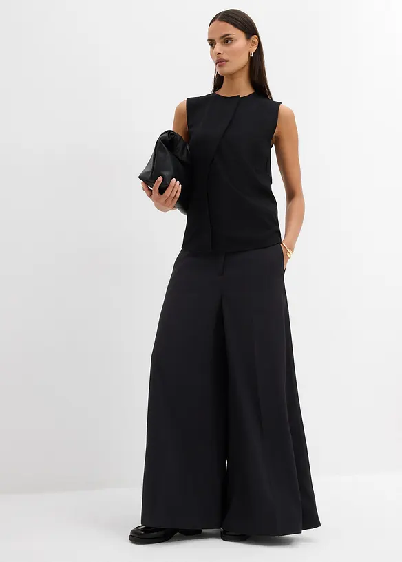 Gilet sans manches asymétrique en Punto di Roma, bonprix