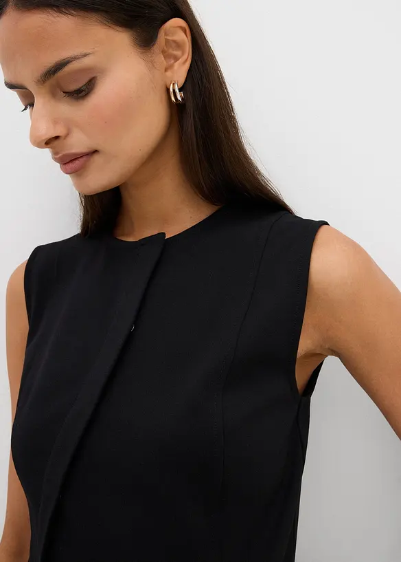 Gilet sans manches asymétrique en Punto di Roma, bonprix