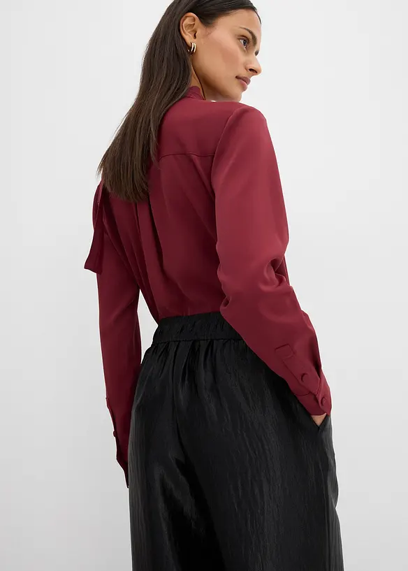 Pantalon palazzo satiné à taille élastiquée, bonprix