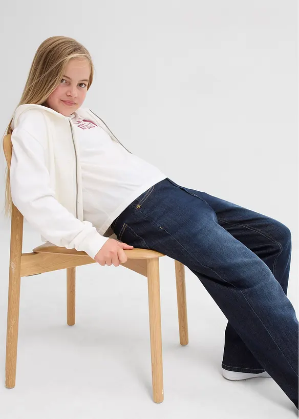 Jean taille mi-haute, ample et thermique à doublure jersey, bonprix