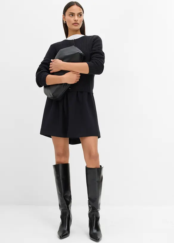 Jupe plissée en matière légèrement brillante, bonprix