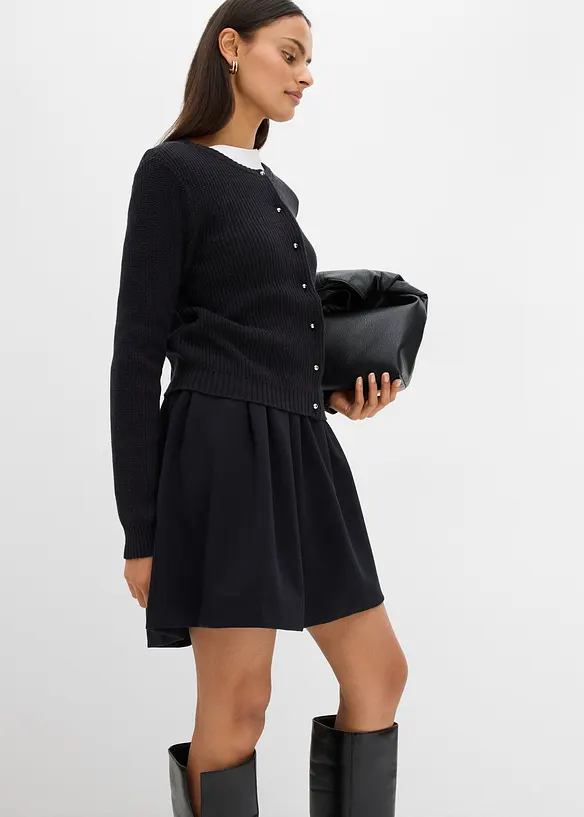 Jupe plissée en matière légèrement brillante, bonprix