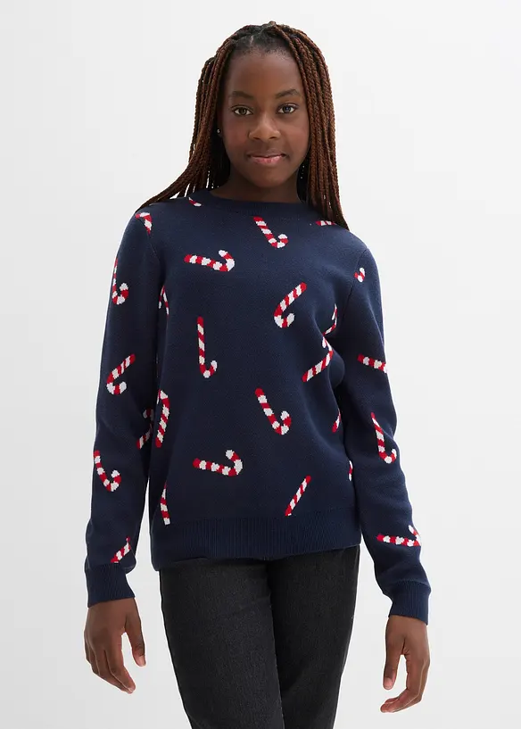 Pull de Noël doux en fine maille, bonprix