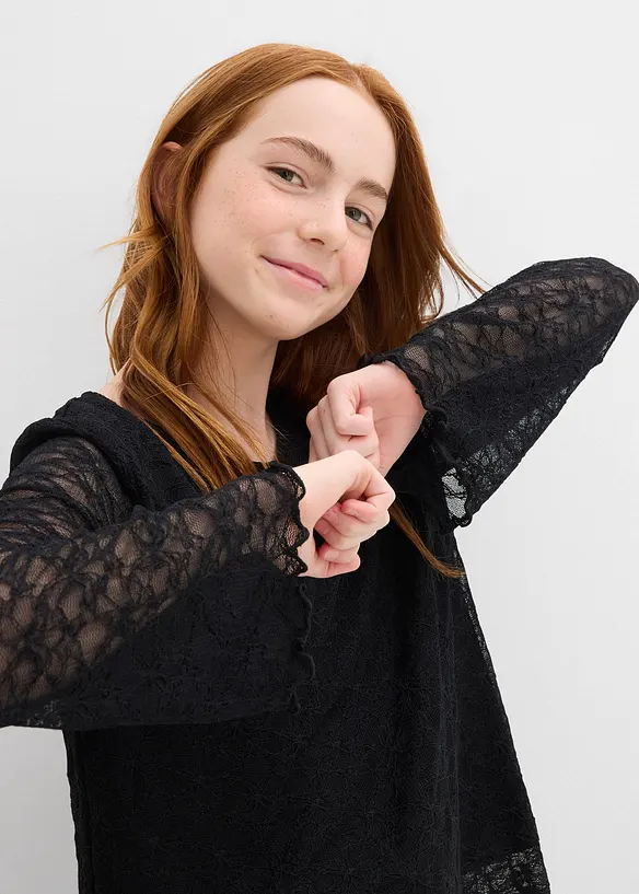 T-shirt manches longues en dentelle, bonprix