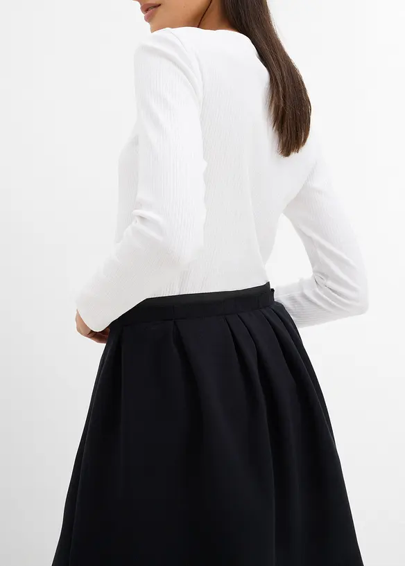 Jupe plissée en matière légèrement brillante, bonprix