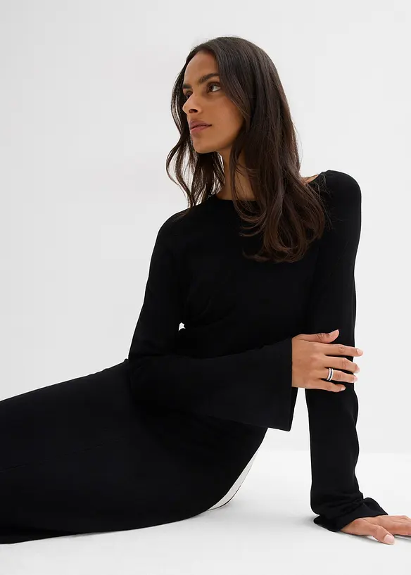 Robe en maille à détails contrastants, bonprix