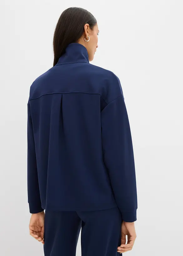 Sweat zippé en matière un peu brillante, bonprix