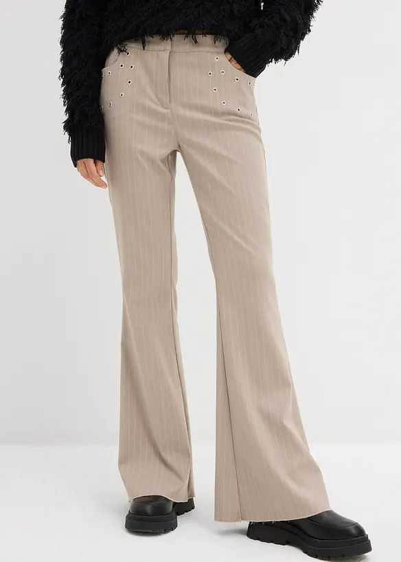Pantalon flare fluide en viscose mélangée, bonprix