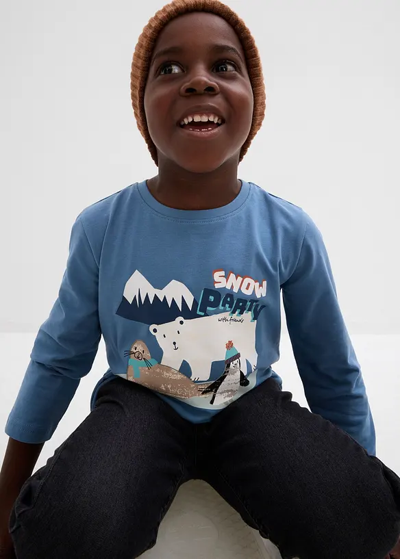 Lot de 3 T-shirts manches longues coton, bonprix