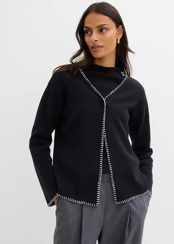 Gilet en maille avec d&eacute;tails contrastants, bonprix