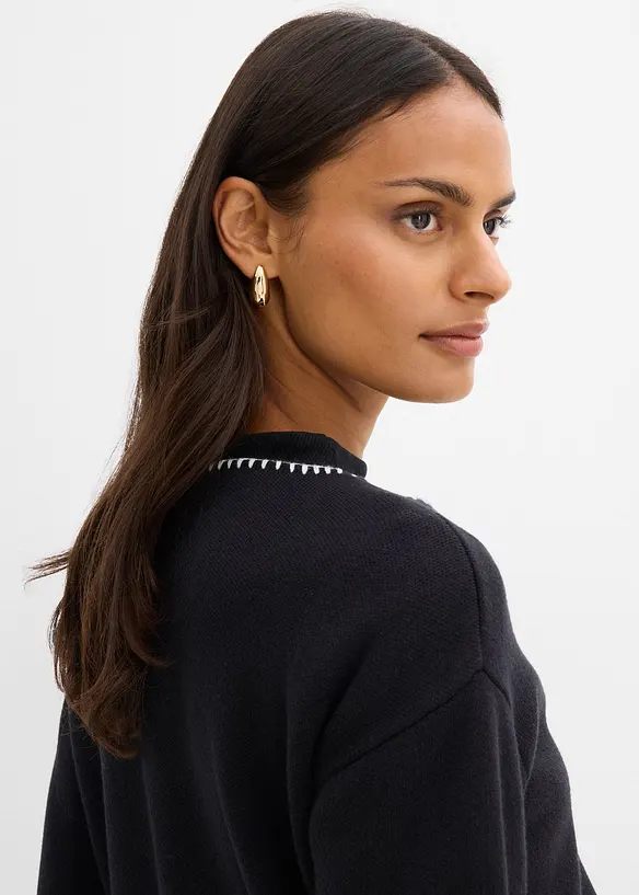 Gilet en maille avec d&eacute;tails contrastants, bonprix