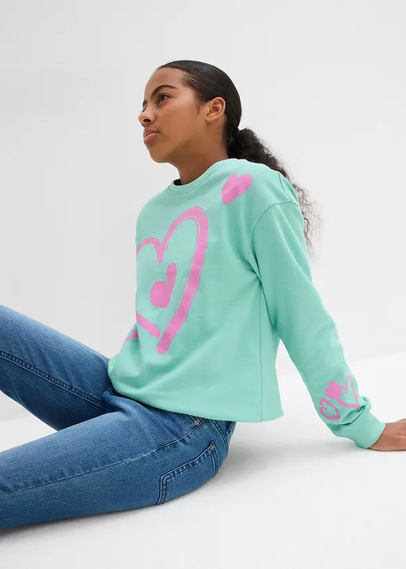 Sweat-shirt 100% coton à base ballon, bonprix