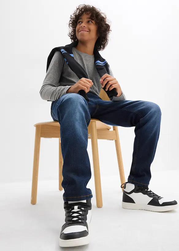 Jean jogger regular avec doublure jersey thermique, droit, bonprix