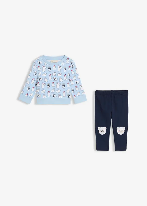 Sweat-shirt et legging bébé 100% coton (ens. 2 pces), bonprix