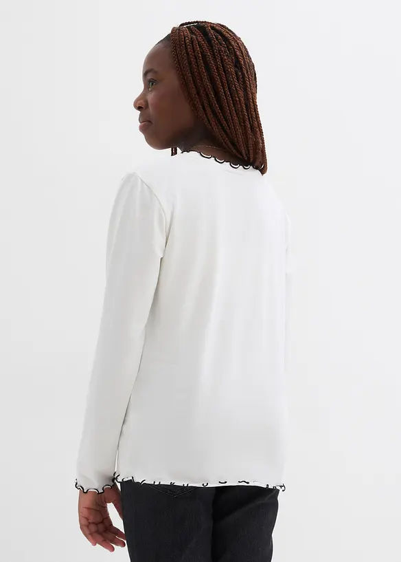 Lot de 2 T-shirts manches longues en coton extensible, bonprix