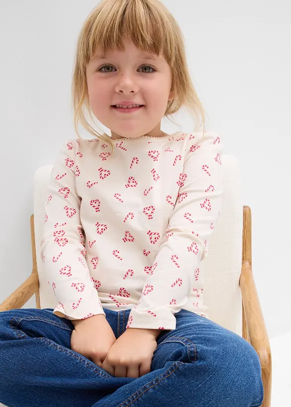 T-shirt manches longues en coton extensible, bonprix