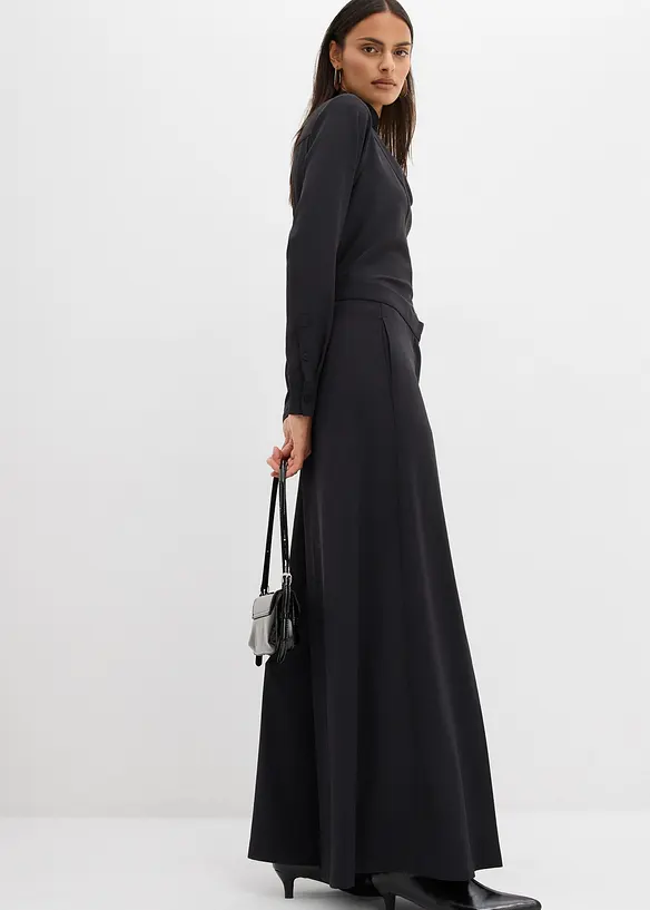 Pantalon large et fluide avec taille élastiquée, bonprix