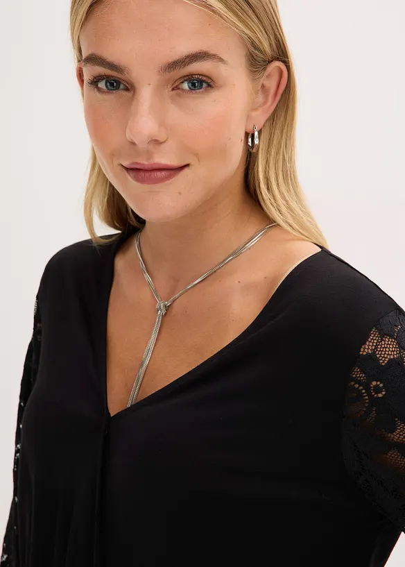 T-shirt à manches longues en dentelle, bonprix