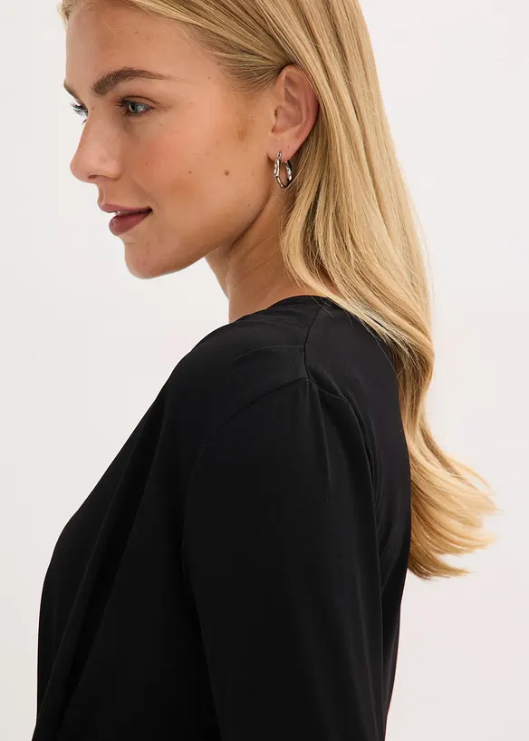 T-shirt manches longues à décolleté plongeant, bonprix