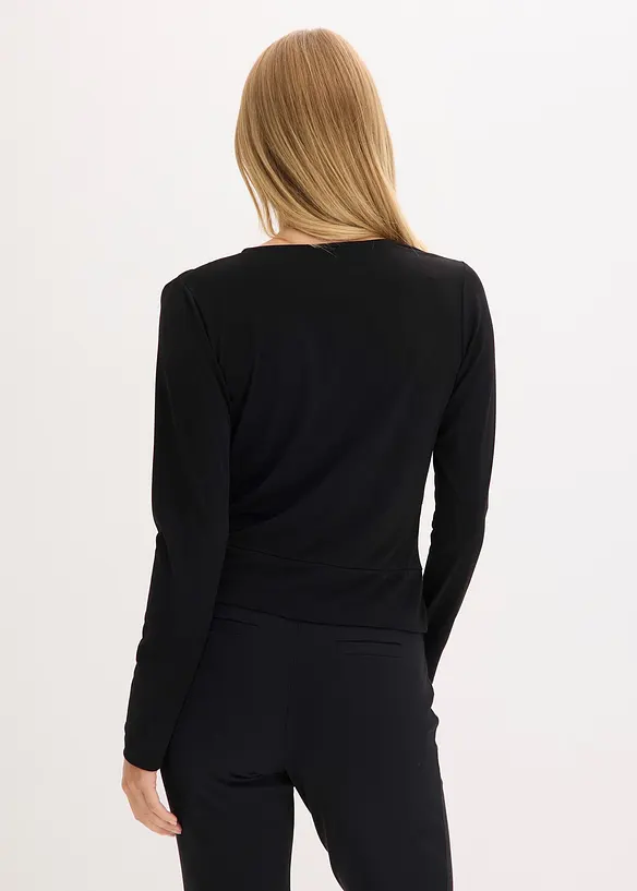 T-shirt manches longues à décolleté plongeant, bonprix