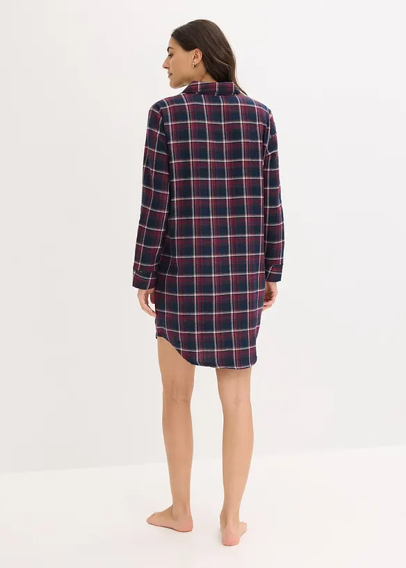 Chemise de nuit boutonnée en flanelle, bonprix