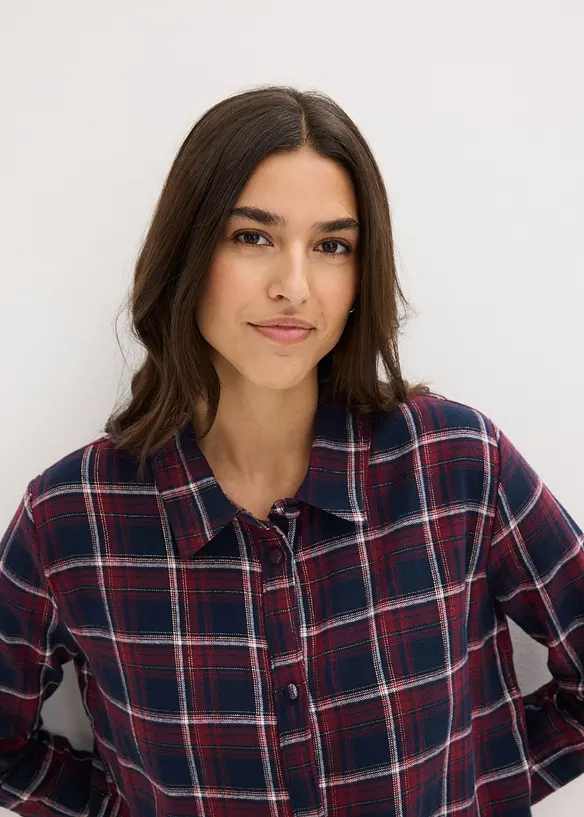 Chemise de nuit boutonnée en flanelle, bonprix