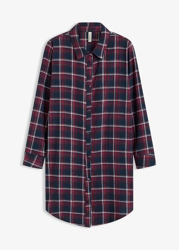 Chemise de nuit boutonnée en flanelle, bonprix