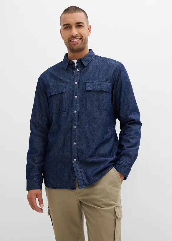 Chemise en jean, doublure chaude en flanelle, bonprix