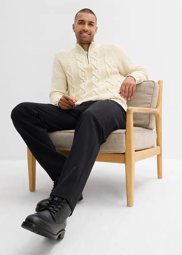 Pull camionneur doux en grosse maille à motif torsadé, bonprix