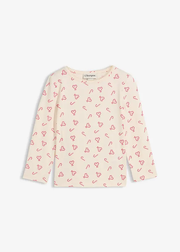 T-shirt manches longues en coton extensible, bonprix