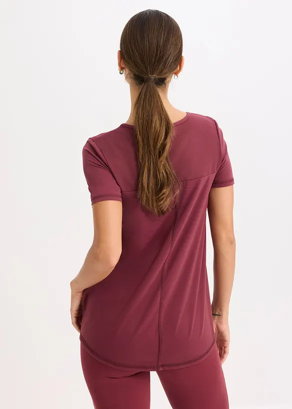 T-shirt technique ultra-doux avec empiècement mesh, séchage rapide, bonprix