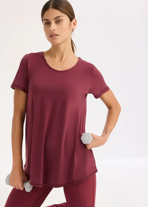 T-shirt technique ultra-doux avec empiècement mesh, séchage rapide, bonprix