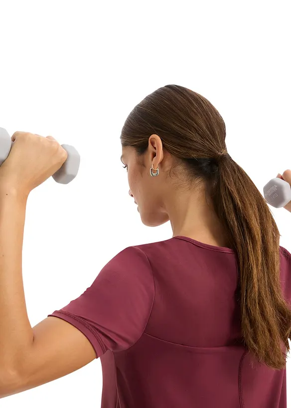 T-shirt technique ultra-doux avec empiècement mesh, séchage rapide, bonprix