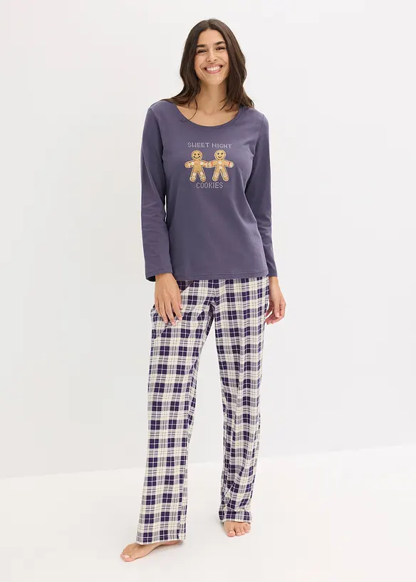 Pyjama avec pantalon en flanelle, bonprix