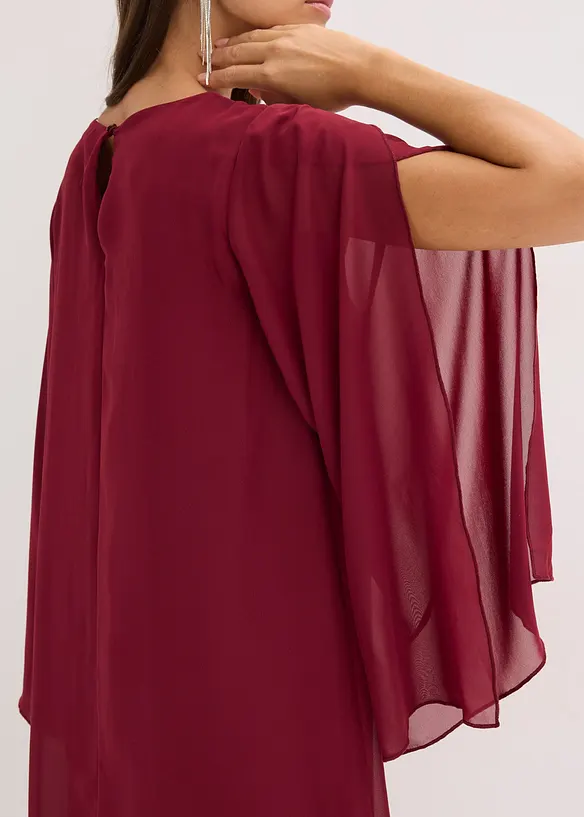 Robe en crêpe à col orné de strass, bonprix