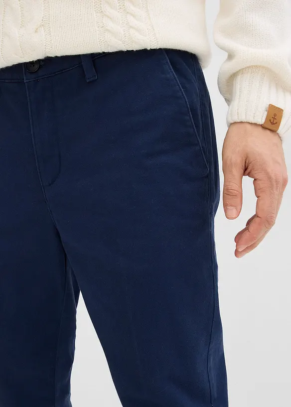 Pantalon chino regular avec doublure chaude en flanelle, fuselé, bonprix