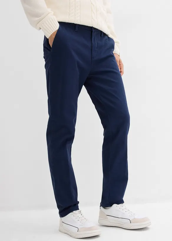 Pantalon chino regular avec doublure chaude en flanelle, fuselé, bonprix