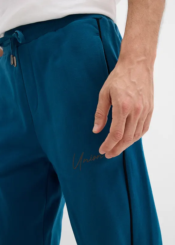 Pantalon en molleton 100% coton à détails contrastants, bonprix