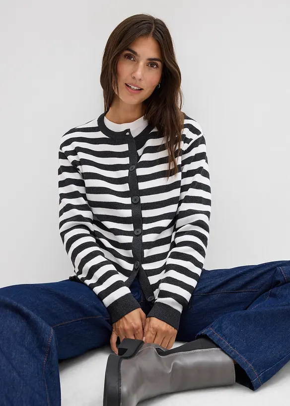 Gilet en fine maille, col rond, bonprix