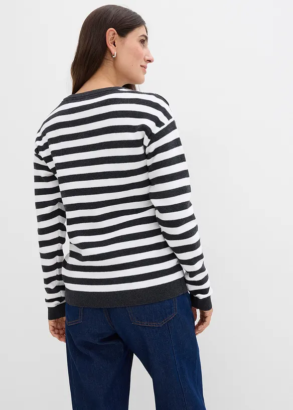 Gilet en fine maille, col rond, bonprix