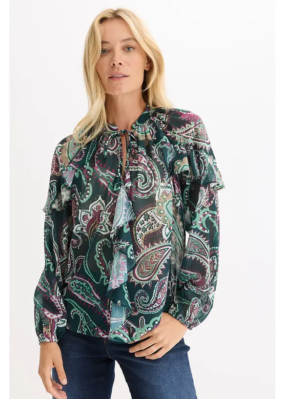 Blouse à volants, bonprix