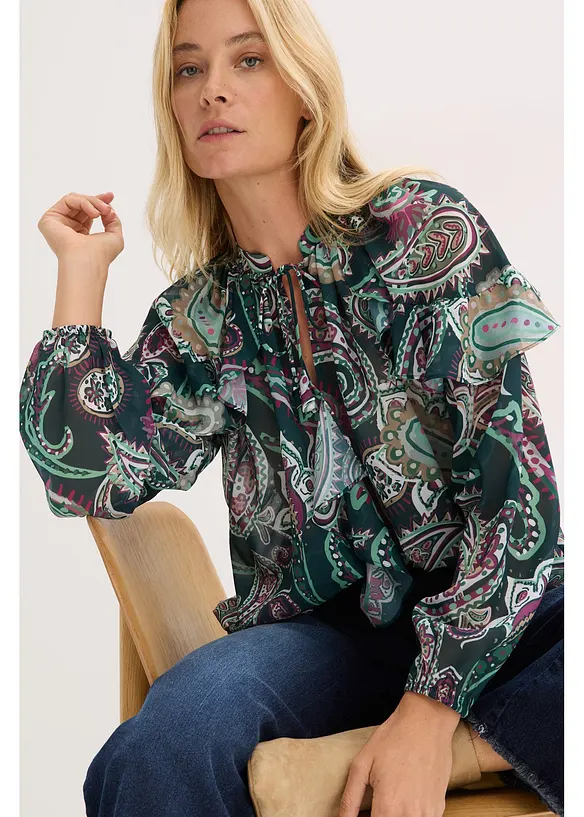 Blouse à volants, bonprix